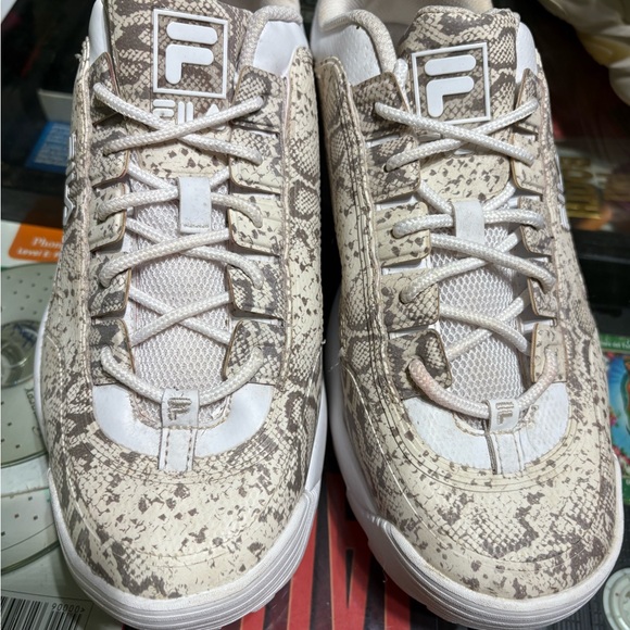 Fila Beige and White Athletic Shoes - Picture 5 of 6